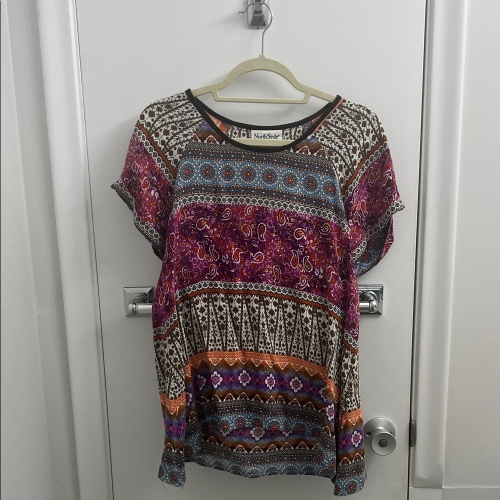 ✨ Boho Vibes NorthStyle Multicolor Patterned Blouse 🌸🎨